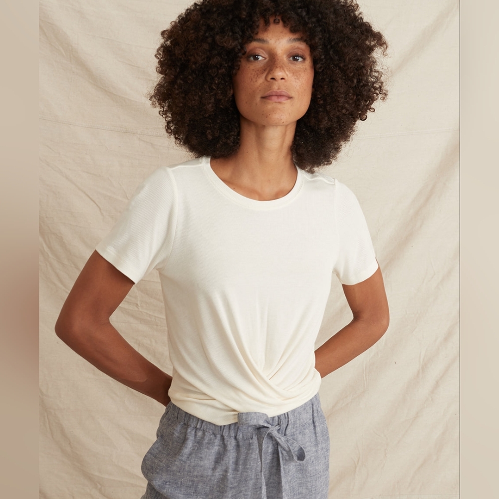 Marine Layer Brielle Front Twist Short Sleeve